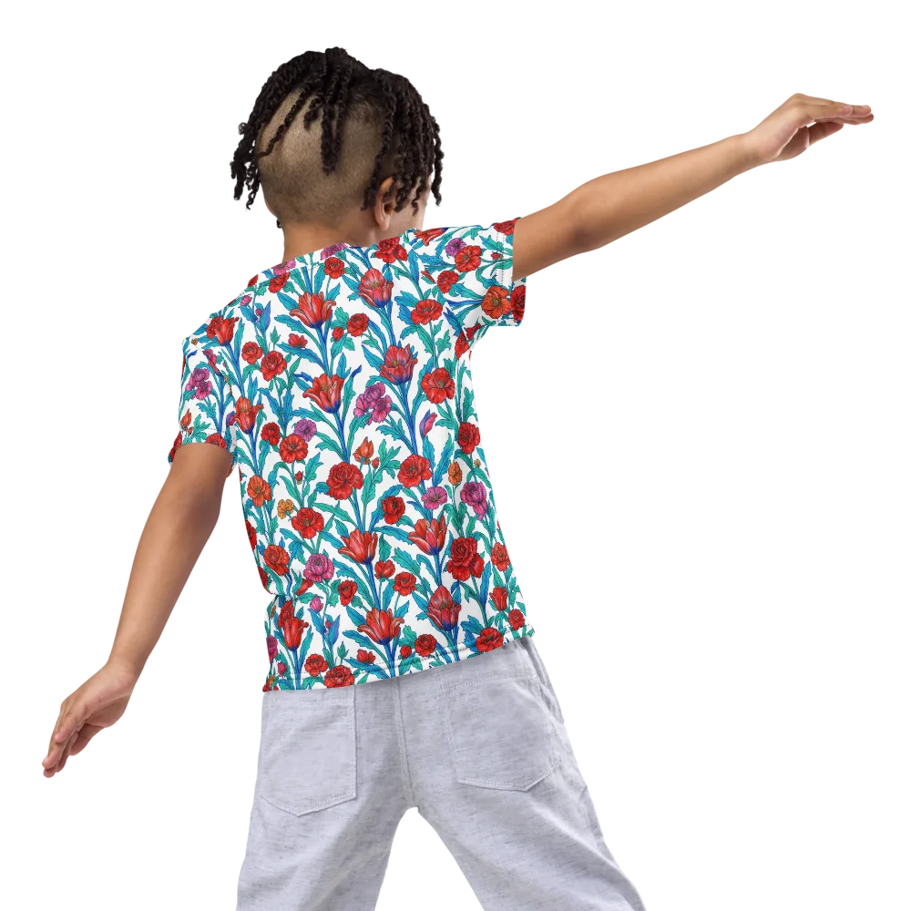 Scarlet Garden on Kids Crew Neck T-Shirt — Back