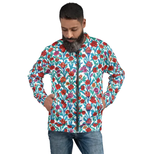 Scarlet Garden on a Bomber Jacket