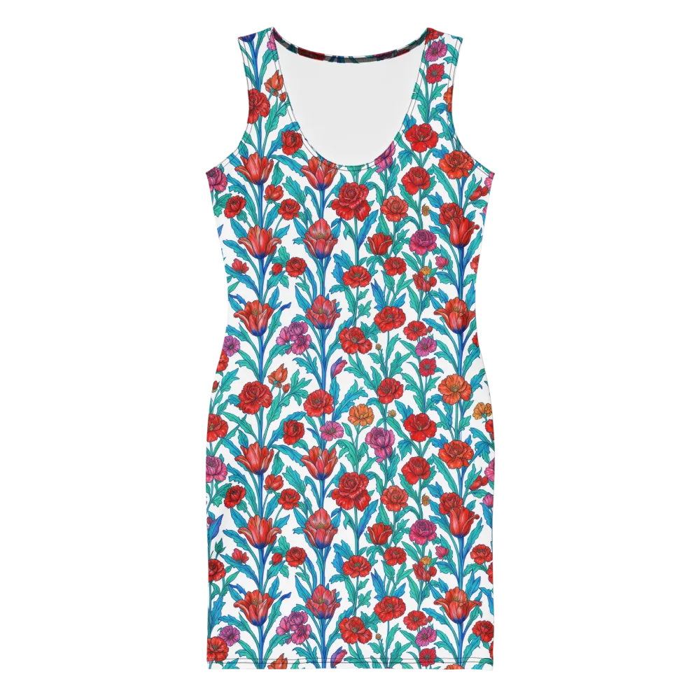 Scarlet Garden on Bodycon Dress — Front