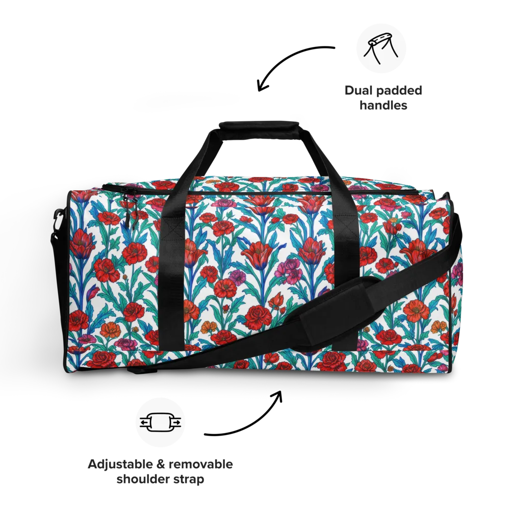 Scarlet Garden on Duffle Bag — Front