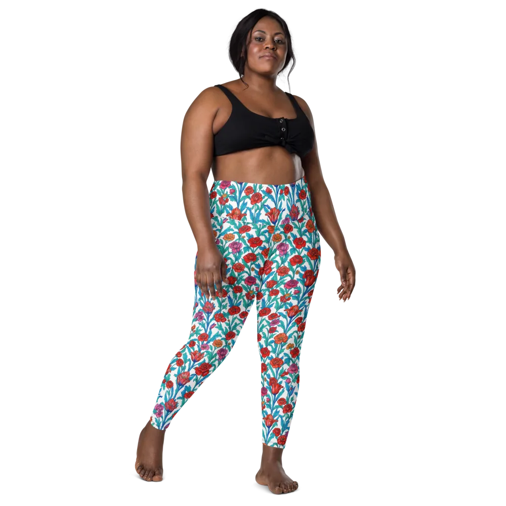 Scarlet Garden on Leggings with Pockets — Front