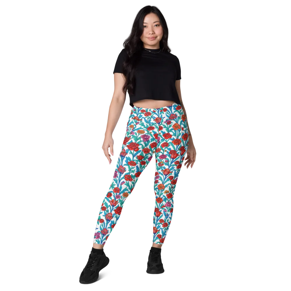 Scarlet Garden on Leggings with Pockets — Front