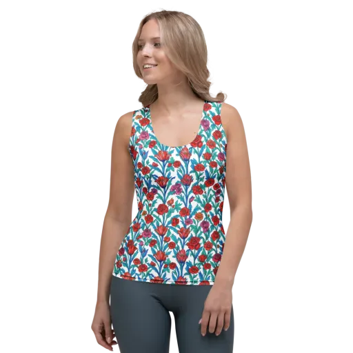 Scarlet Garden on a Women's Tank Top