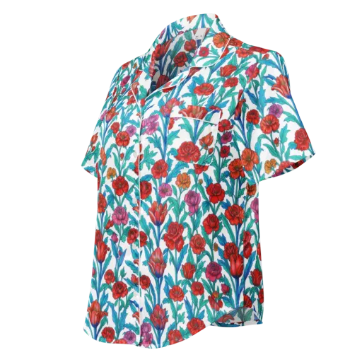 Scarlet Garden on a Women's Short Sleeve Pajama Top