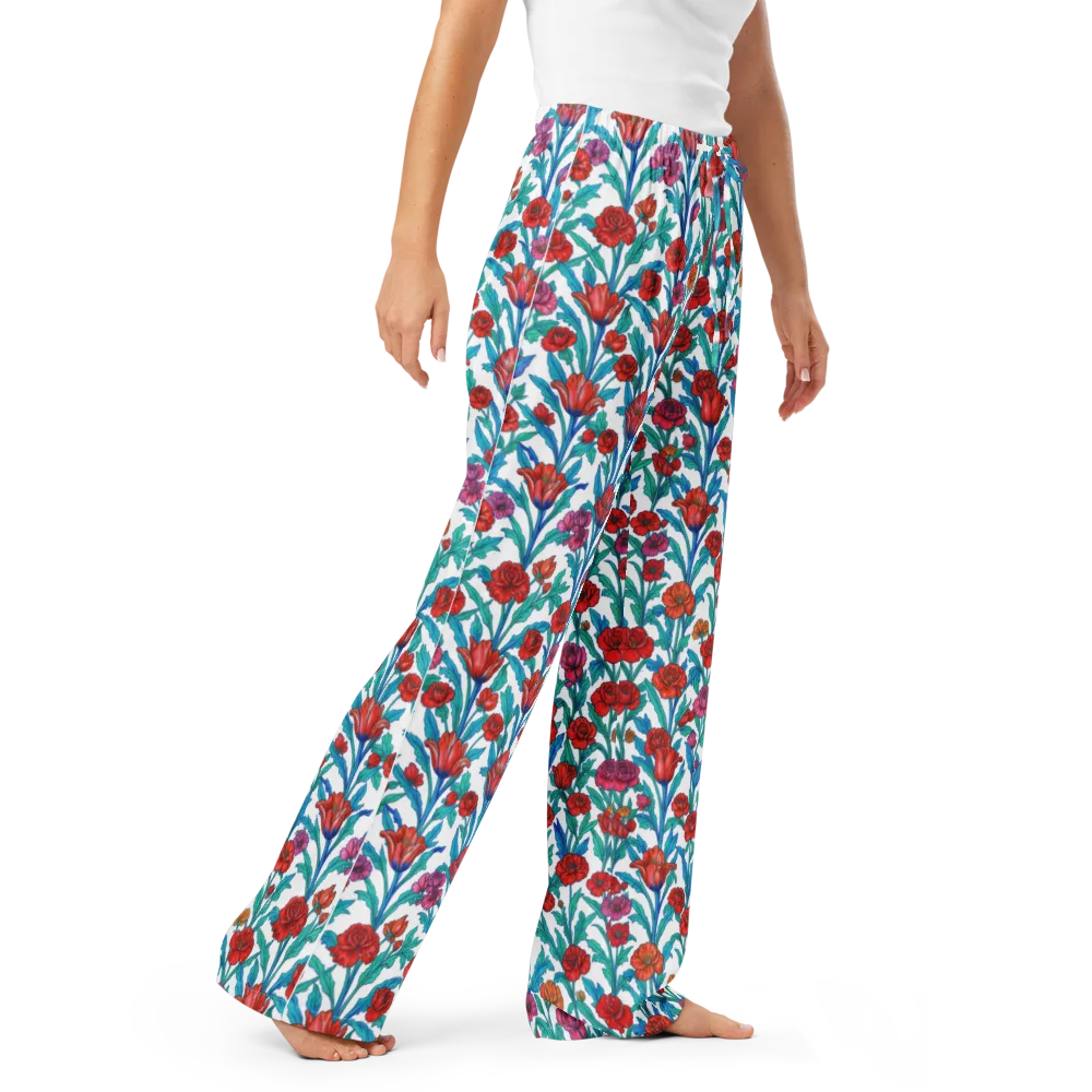Scarlet Garden on Women's Pajama Pants — Right Front