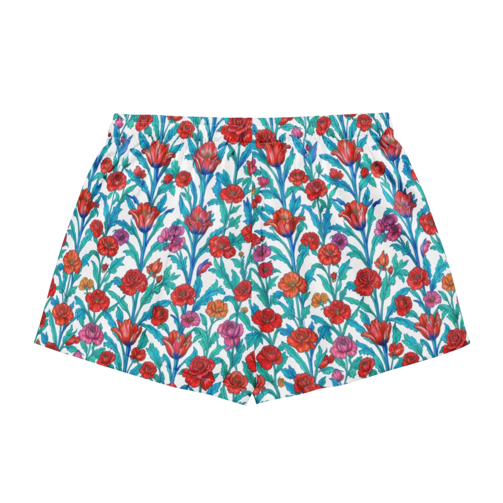 Scarlet Garden on Women's Pajama Shorts — Back