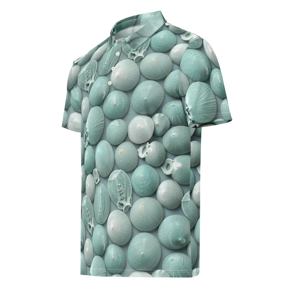 Minted Seashells on Men's Slim Fit Polo Shirt — Left Front
