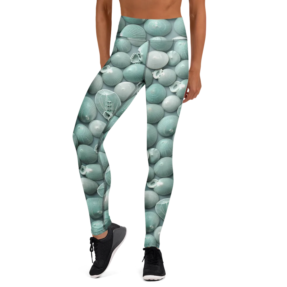 Minted Seashells on Yoga Leggings — Front