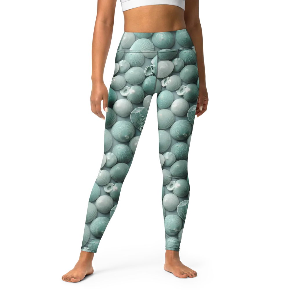 Minted Seashells on Yoga Leggings — Front