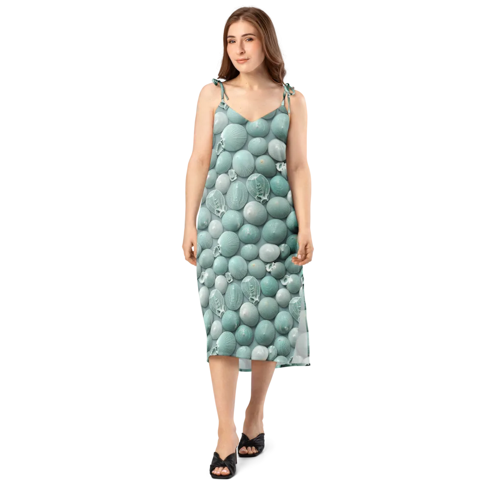 Minted Seashells on Slip Dress — Front