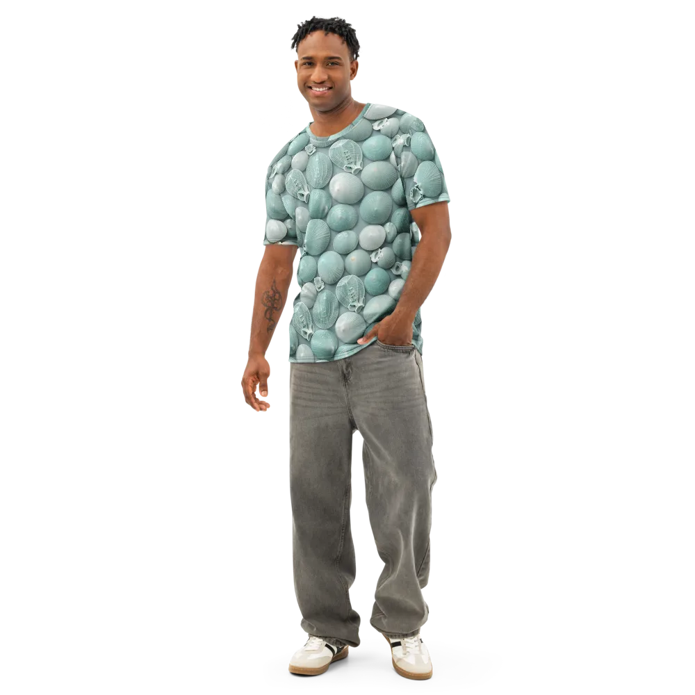 Minted Seashells on Men's Cotton Crew Neck T-Shirt — Front