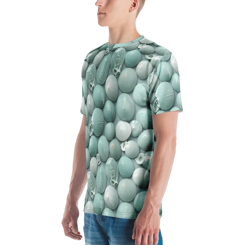 Minted Seashells on Men's Crew Neck T-Shirt — Left