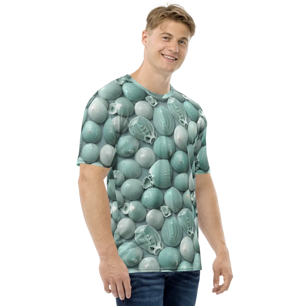 Minted Seashells on Men's Crew Neck T-Shirt — Right
