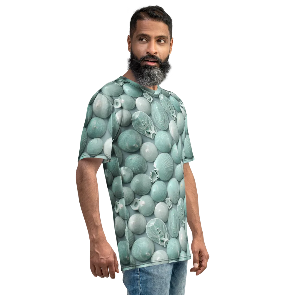 Minted Seashells on Men's Crew Neck T-Shirt — Right