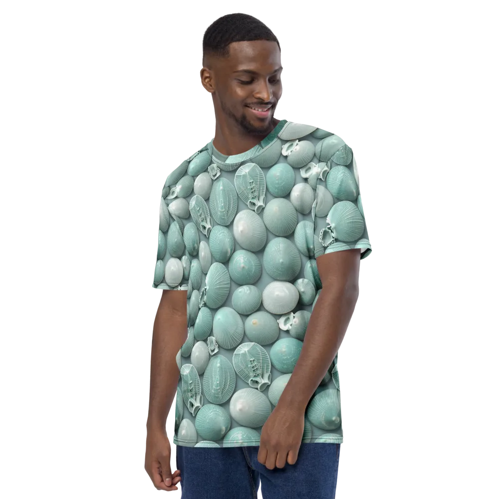 Minted Seashells on Men's Crew Neck T-Shirt — Left