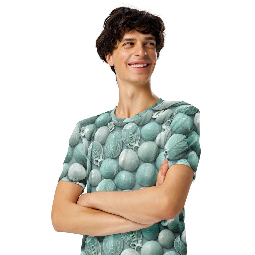 Minted Seashells on Men's Crew Neck T-Shirt — Left Front