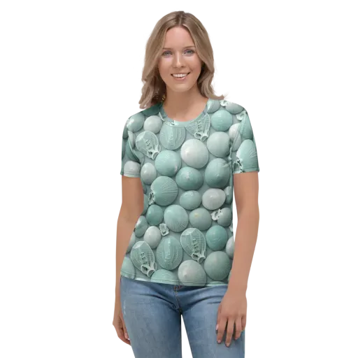 Minted Seashells on a Women's Crew Neck T-Shirt