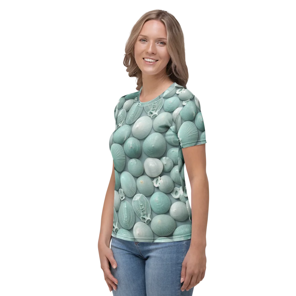 Minted Seashells on Women's Crew Neck T-Shirt — Left