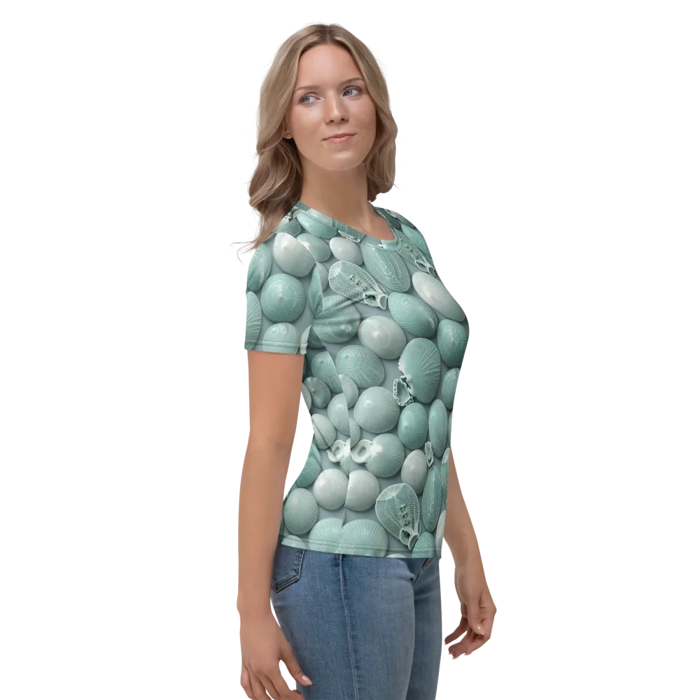 Minted Seashells on Women's Crew Neck T-Shirt — Right