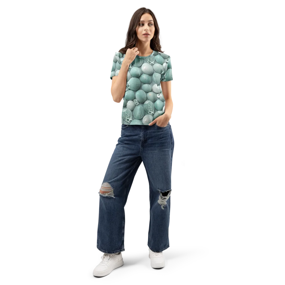 Minted Seashells on Women's Crew Neck T-Shirt — Front