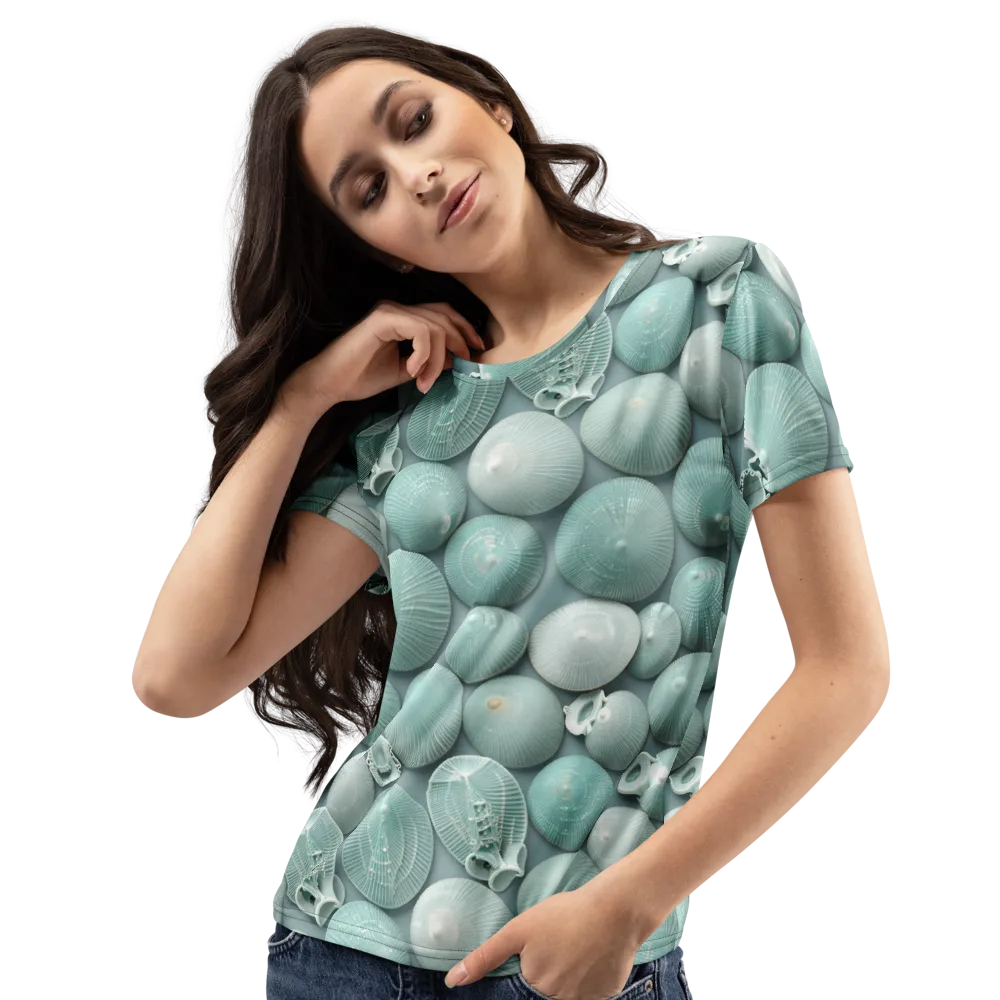 Minted Seashells on Women's Crew Neck T-Shirt — Left Front