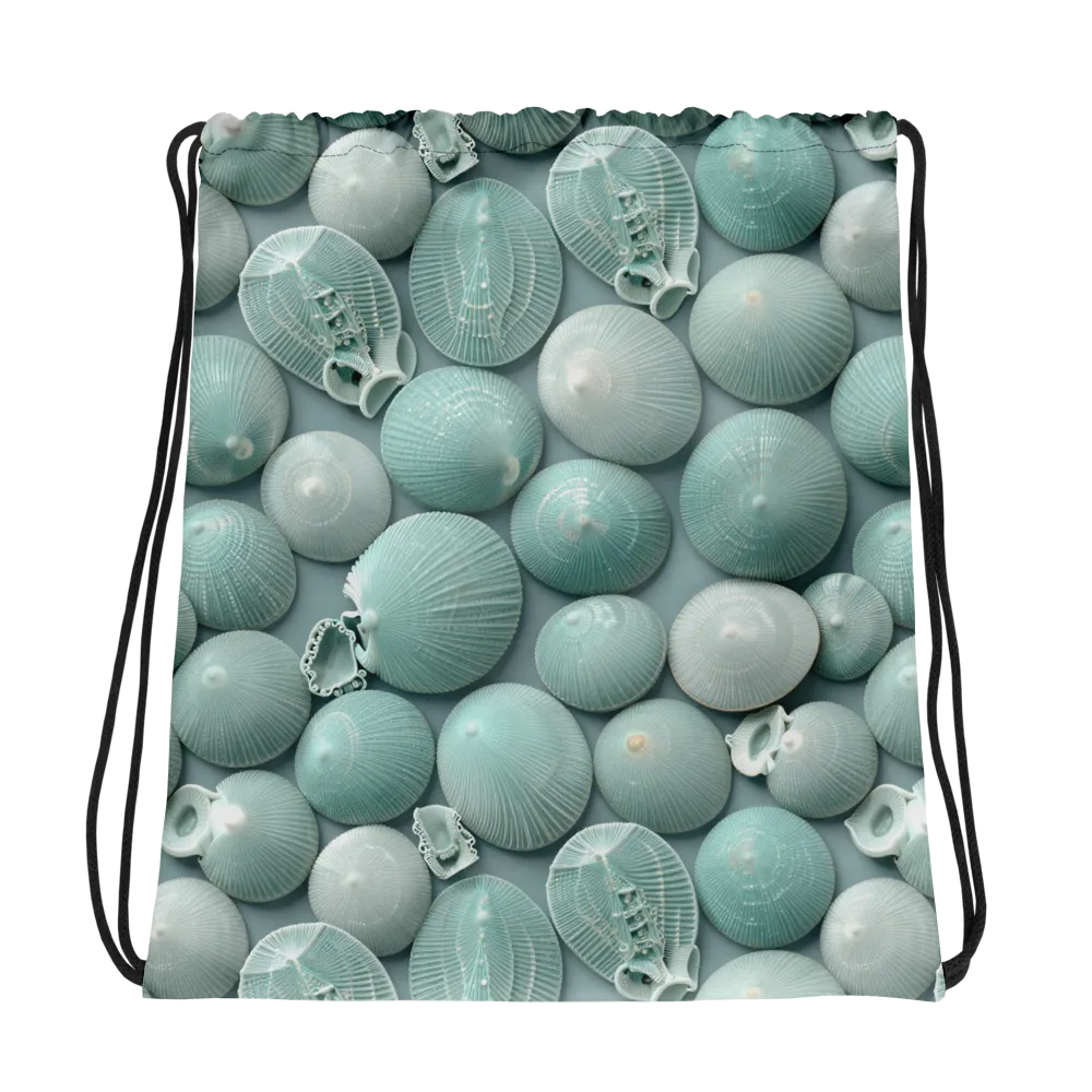 Minted Seashells on Drawstring Bag — Photo