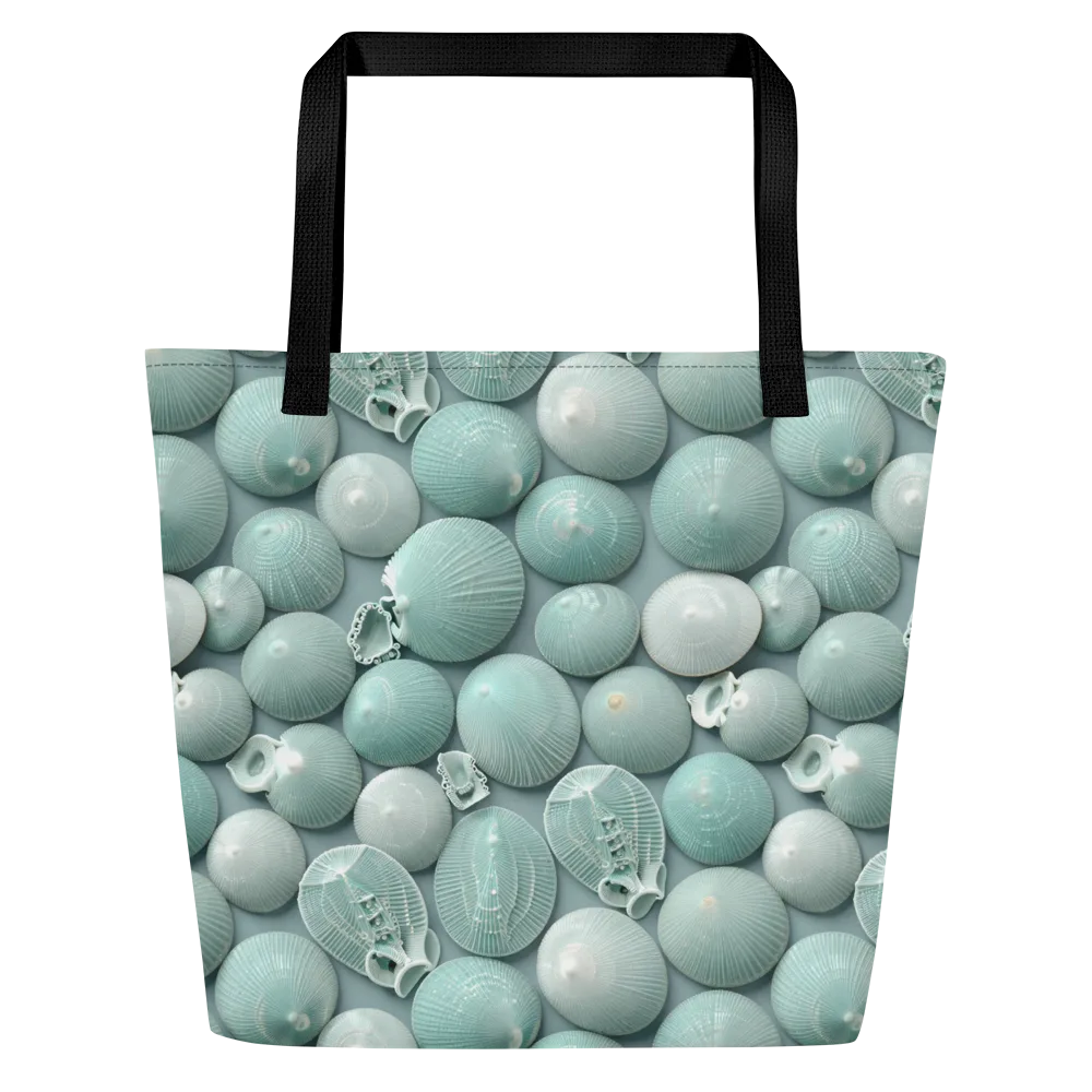 Minted Seashells on Large Tote Bag W/ Pocket — Front