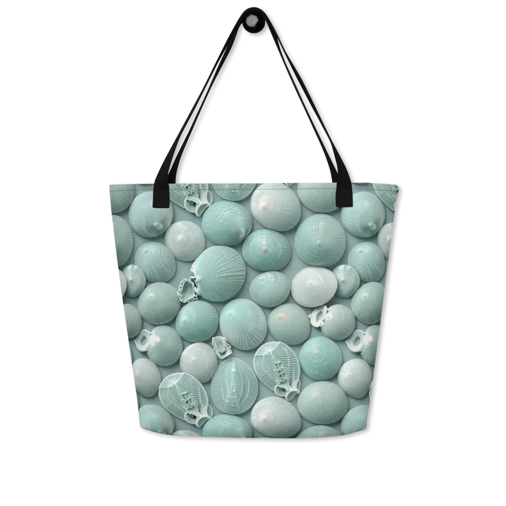 Minted Seashells on Large Tote Bag W/ Pocket — Front