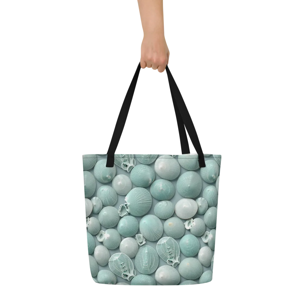 Minted Seashells on Large Tote Bag W/ Pocket — Front
