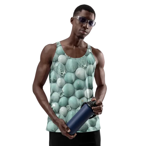 Minted Seashells on a Men's Tank Top