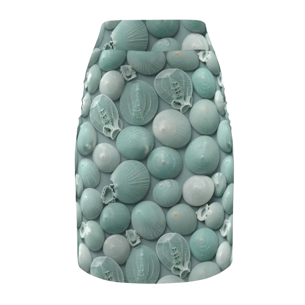 Minted Seashells on Pencil Skirt — Back