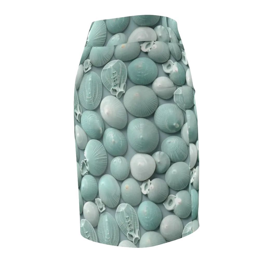 Minted Seashells on Pencil Skirt — Back Side