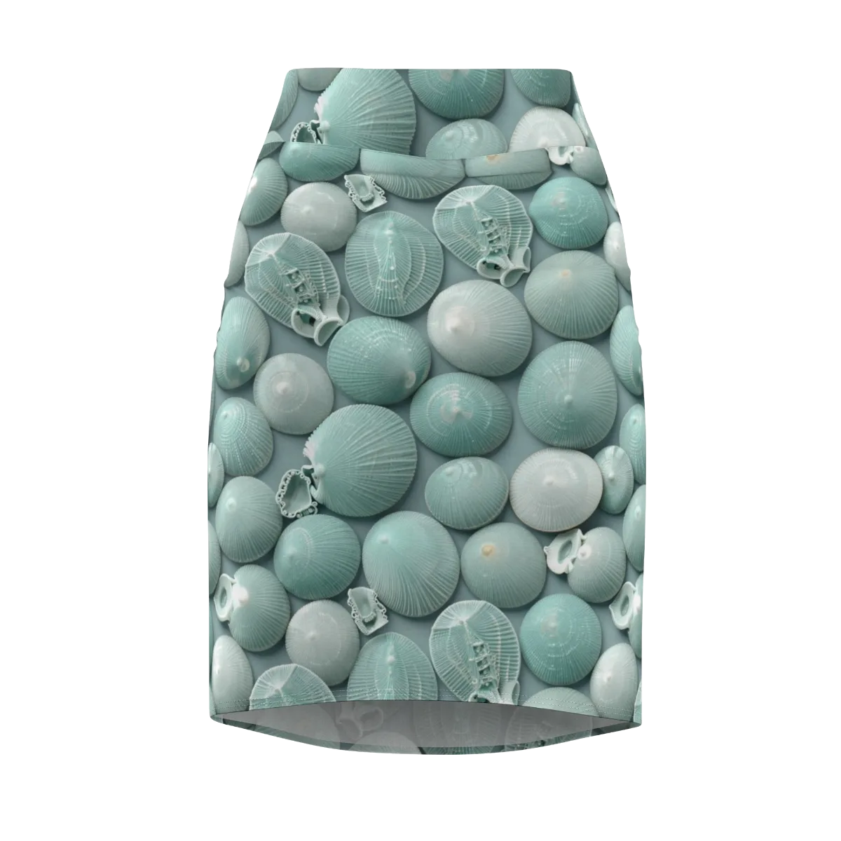 Minted Seashells on Pencil Skirt — Front
