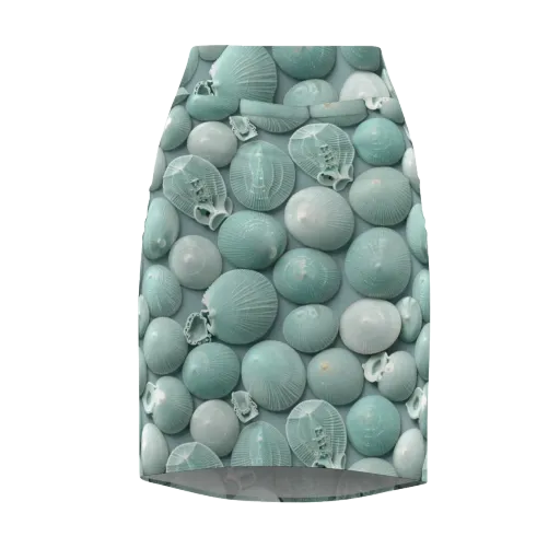 Minted Seashells on a Pencil Skirt