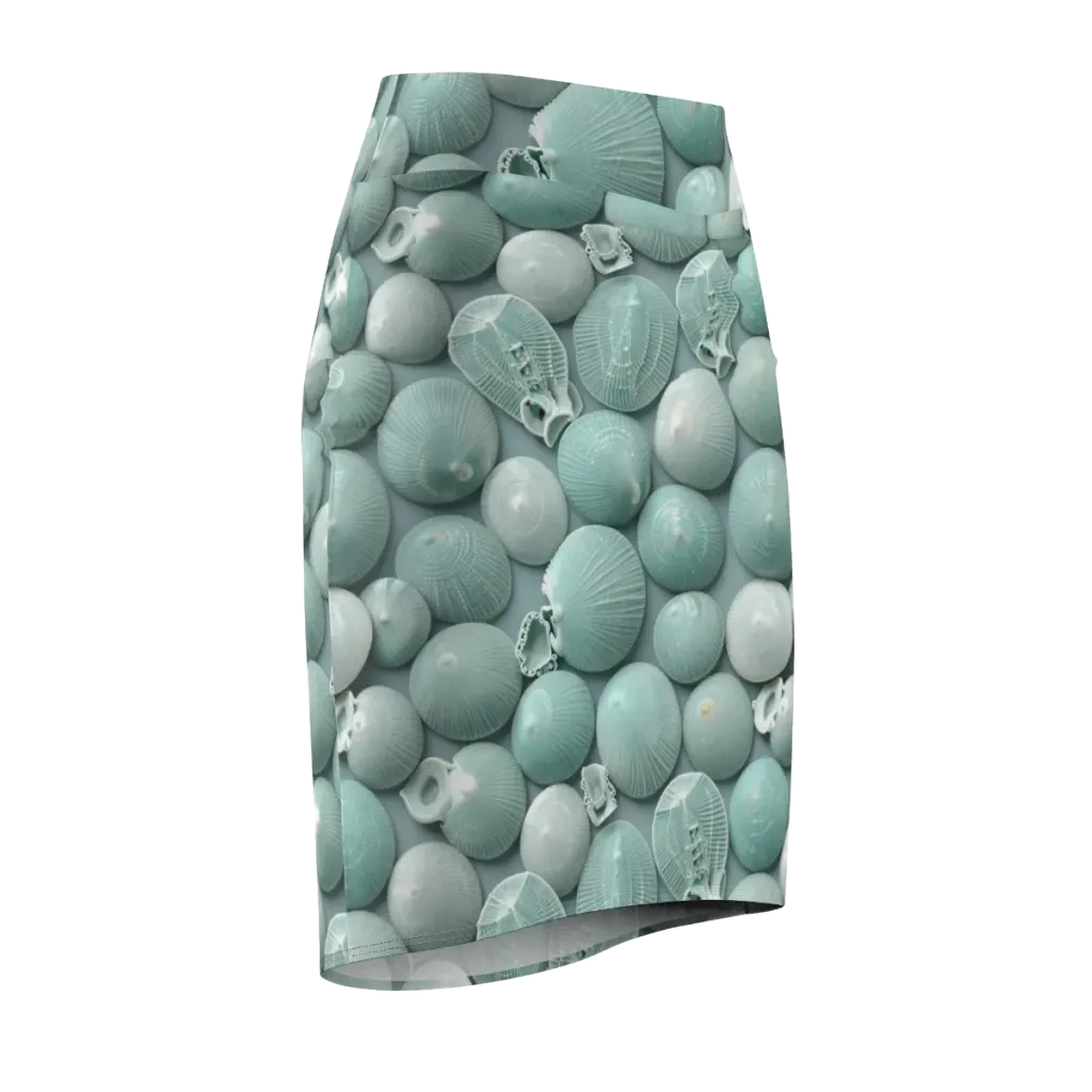 Minted Seashells on Pencil Skirt — Front Side