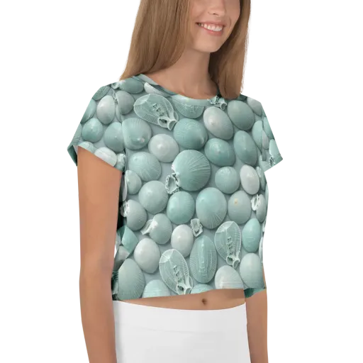 Minted Seashells on a Crop Tee