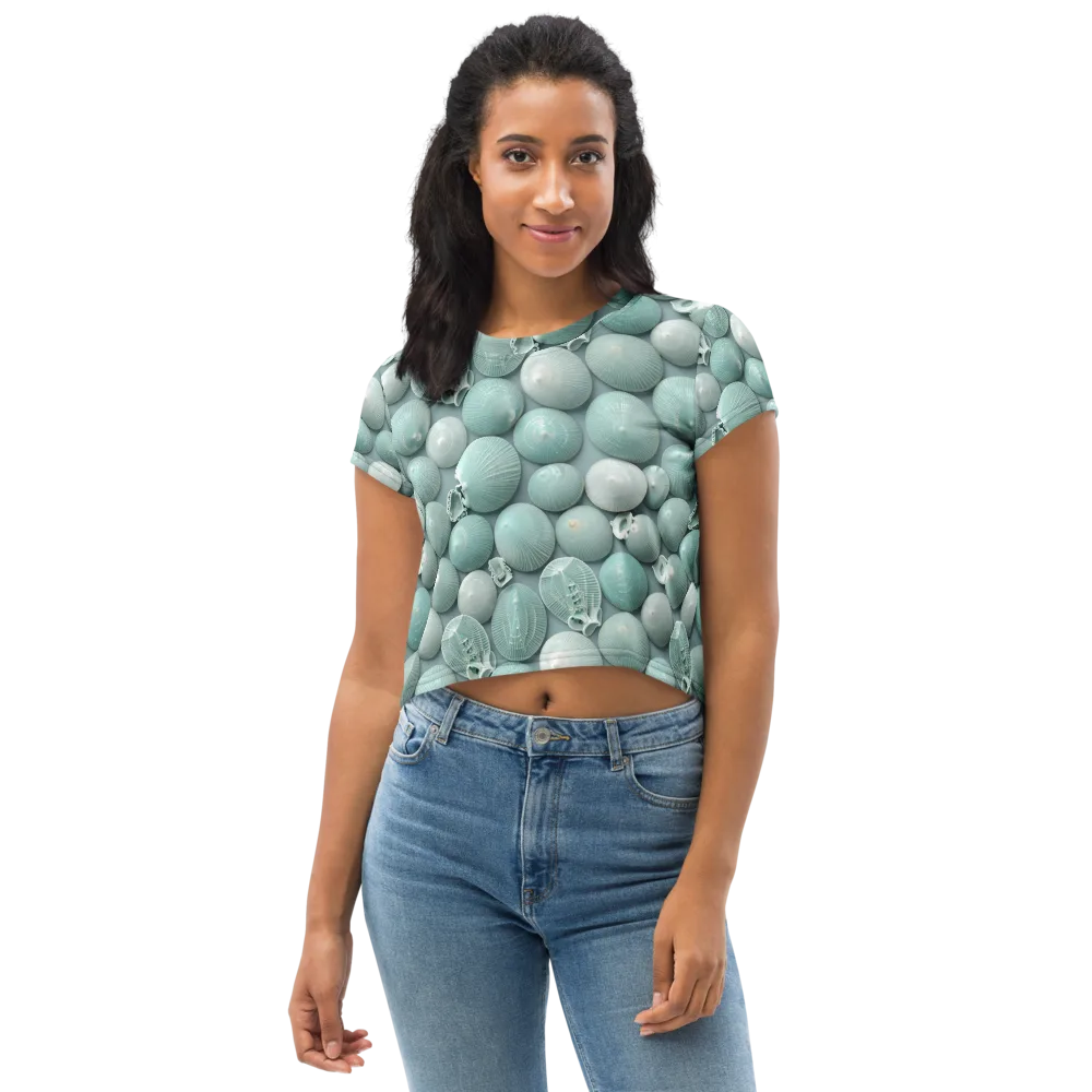 Minted Seashells on Crop Tee — Front