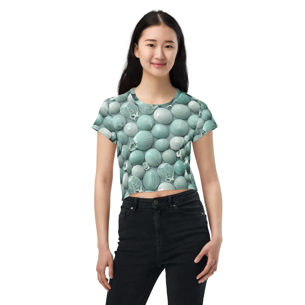 Minted Seashells on Crop Tee — Front