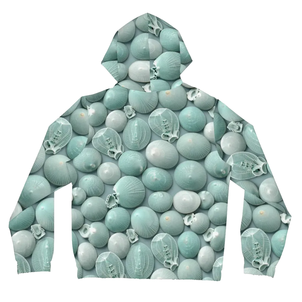 Minted Seashells on Women's Full-Zip Hoodie — Back