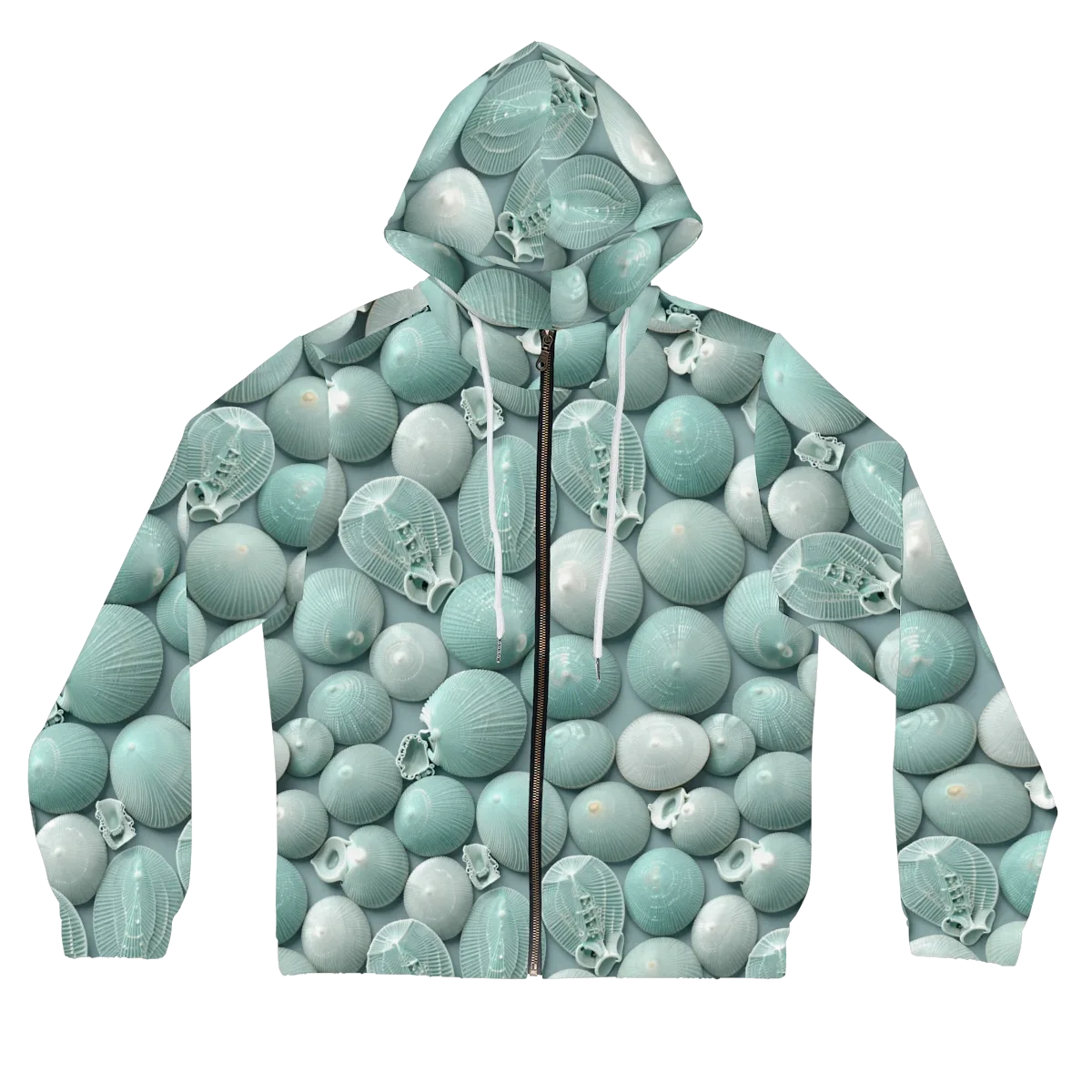 Minted Seashells on Women's Full-Zip Hoodie — Front