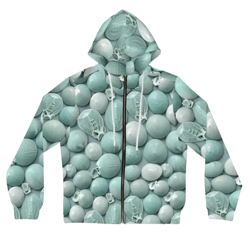 Minted Seashells on a Women's Full-Zip Hoodie