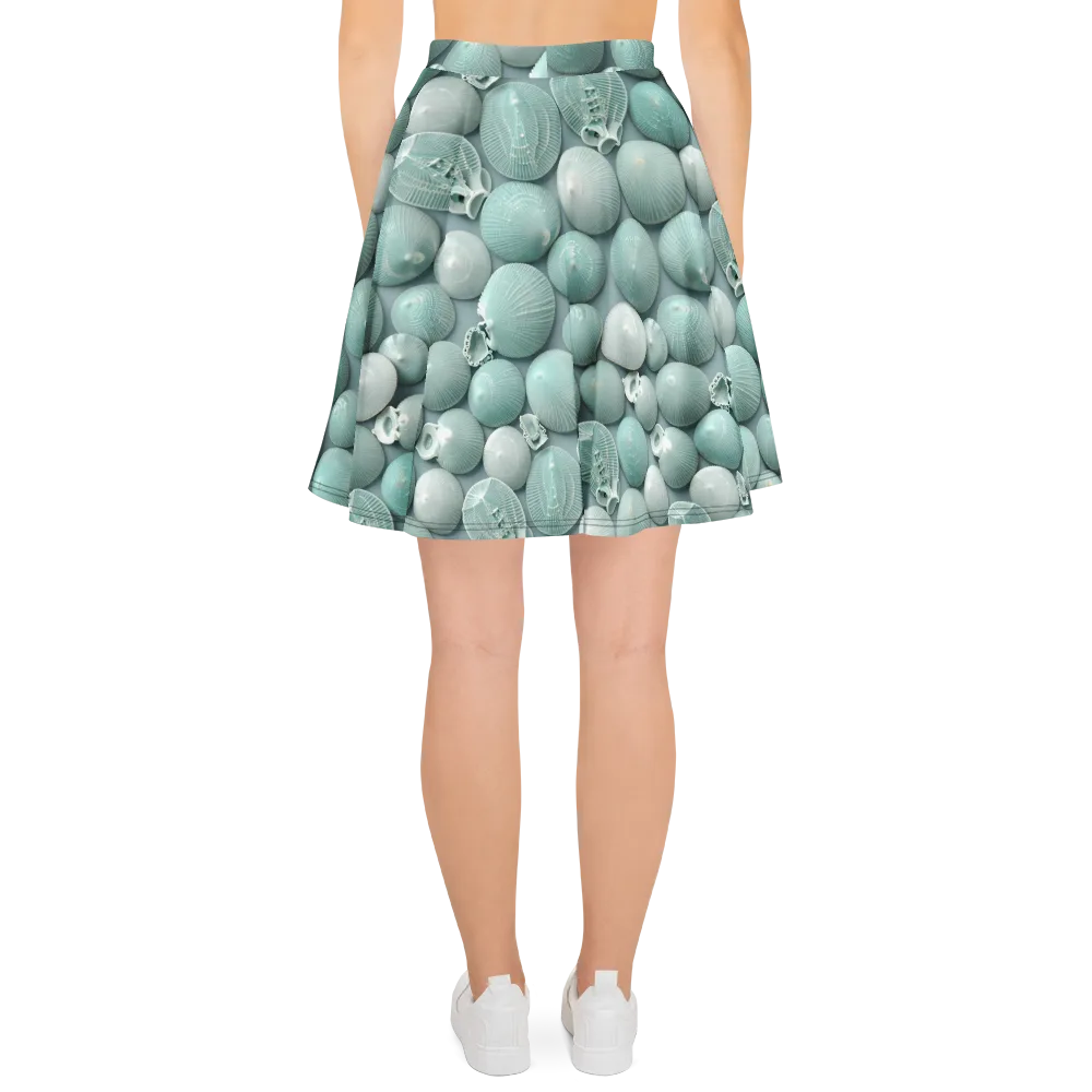 Minted Seashells on Skater Skirt — Back