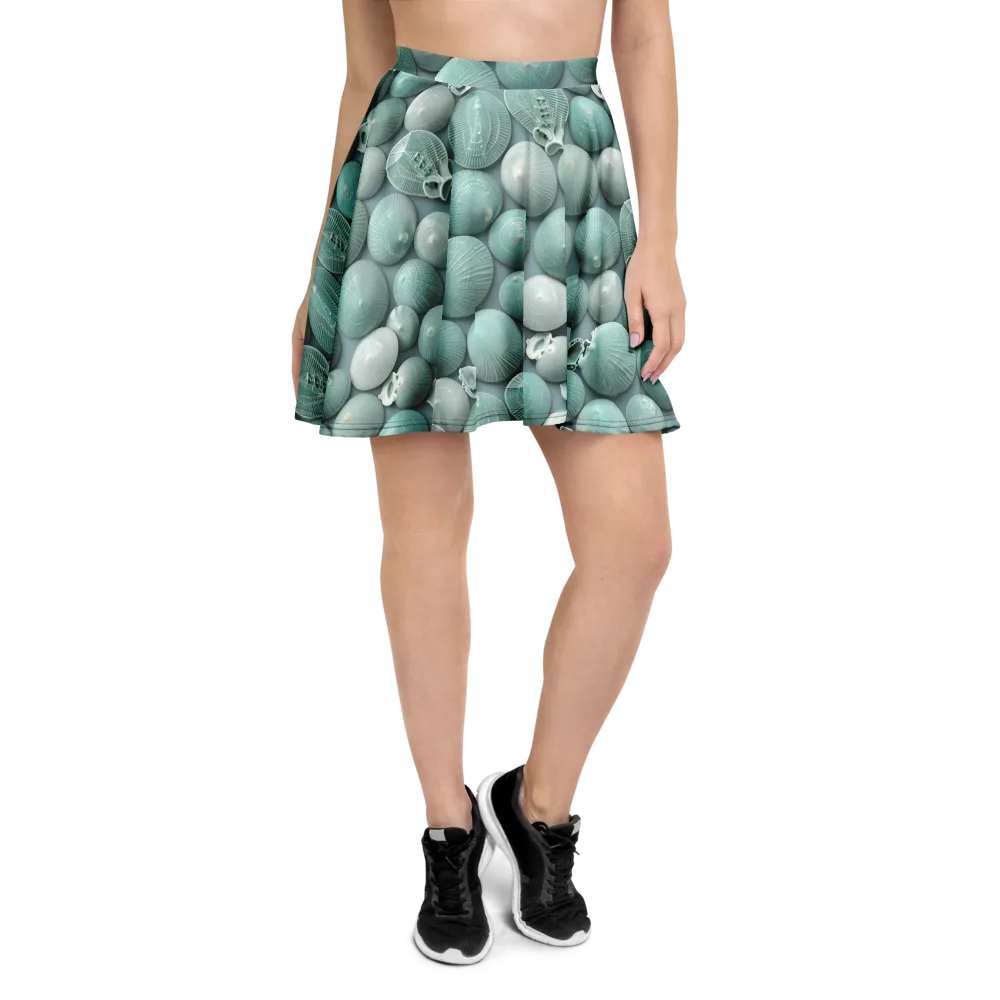 Minted Seashells on Skater Skirt — Front