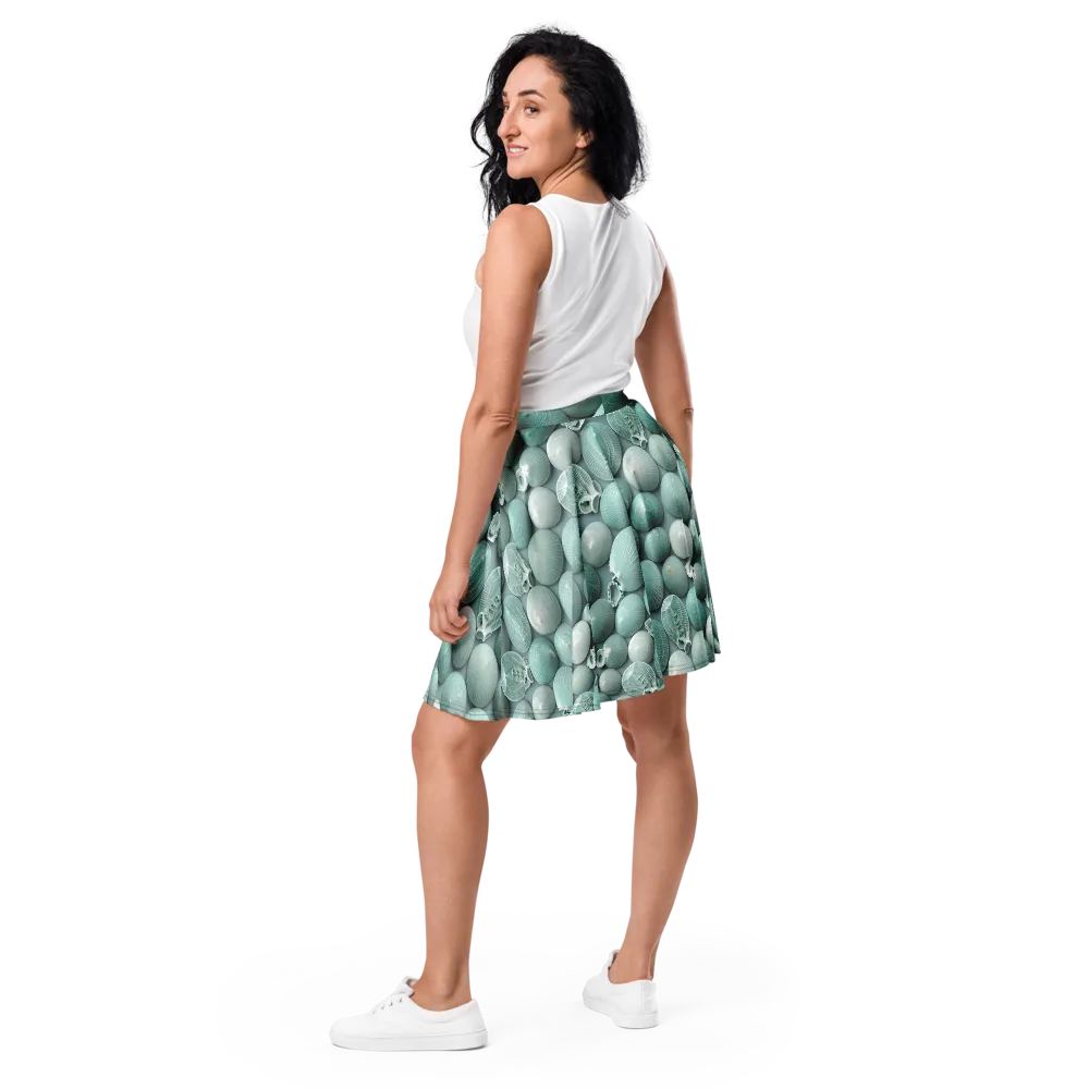 Minted Seashells on Skater Skirt — Back
