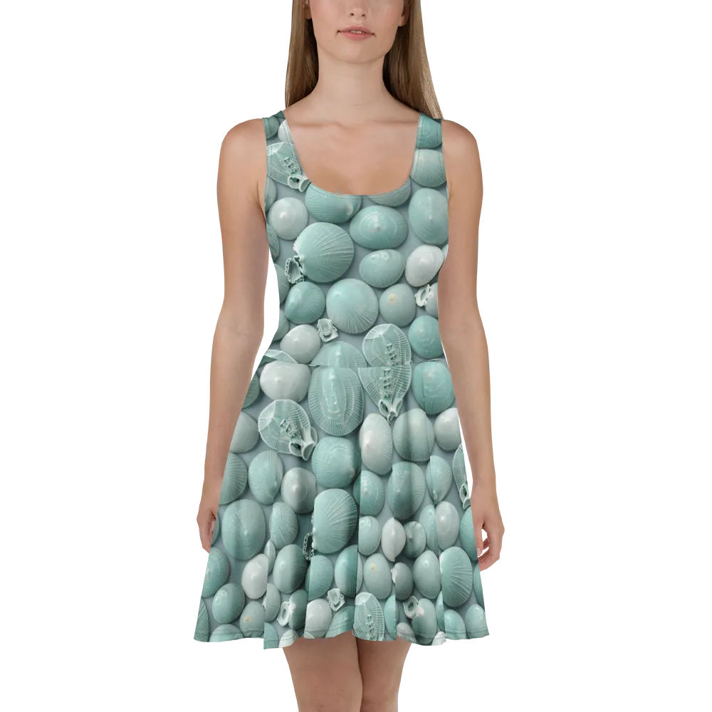 Minted Seashells on Skater Dress — Front