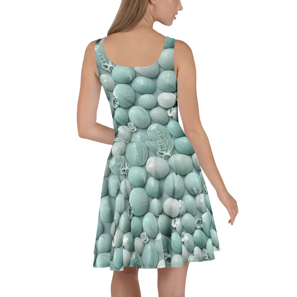 Minted Seashells on Skater Dress — Back