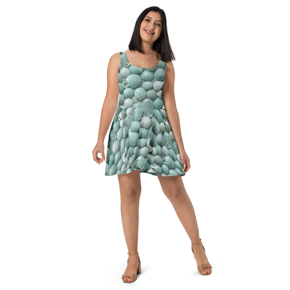 Minted Seashells on Skater Dress — Front
