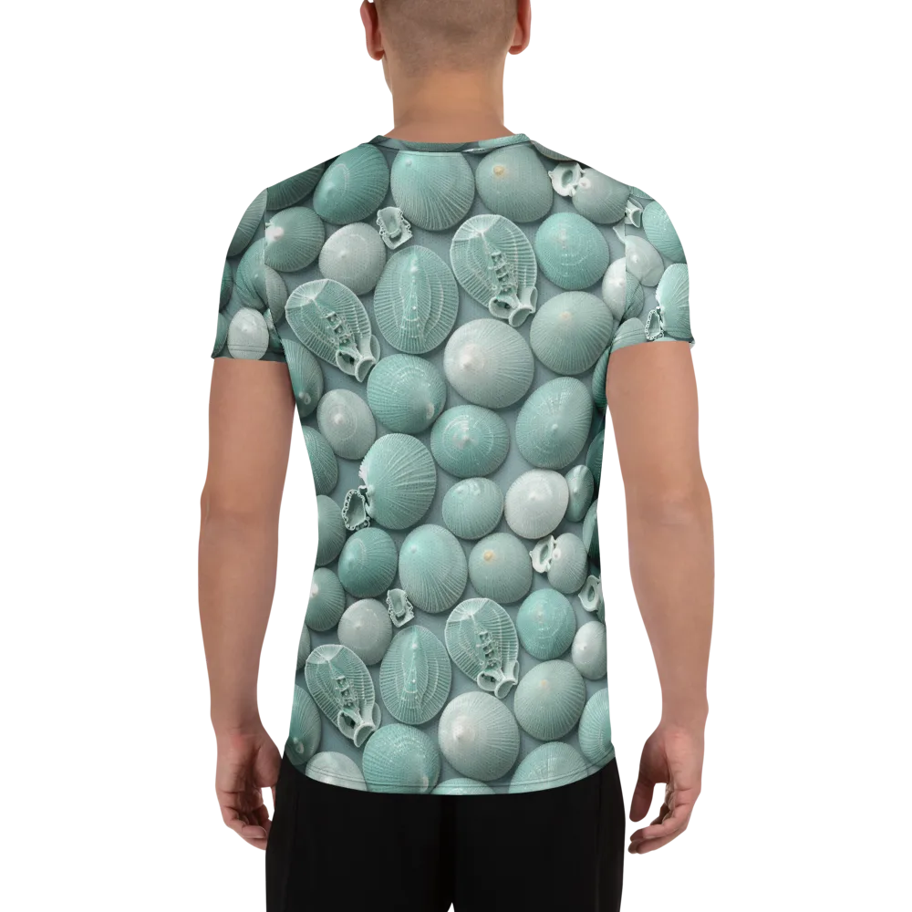 Minted Seashells on Men's Athletic T-Shirt — Back