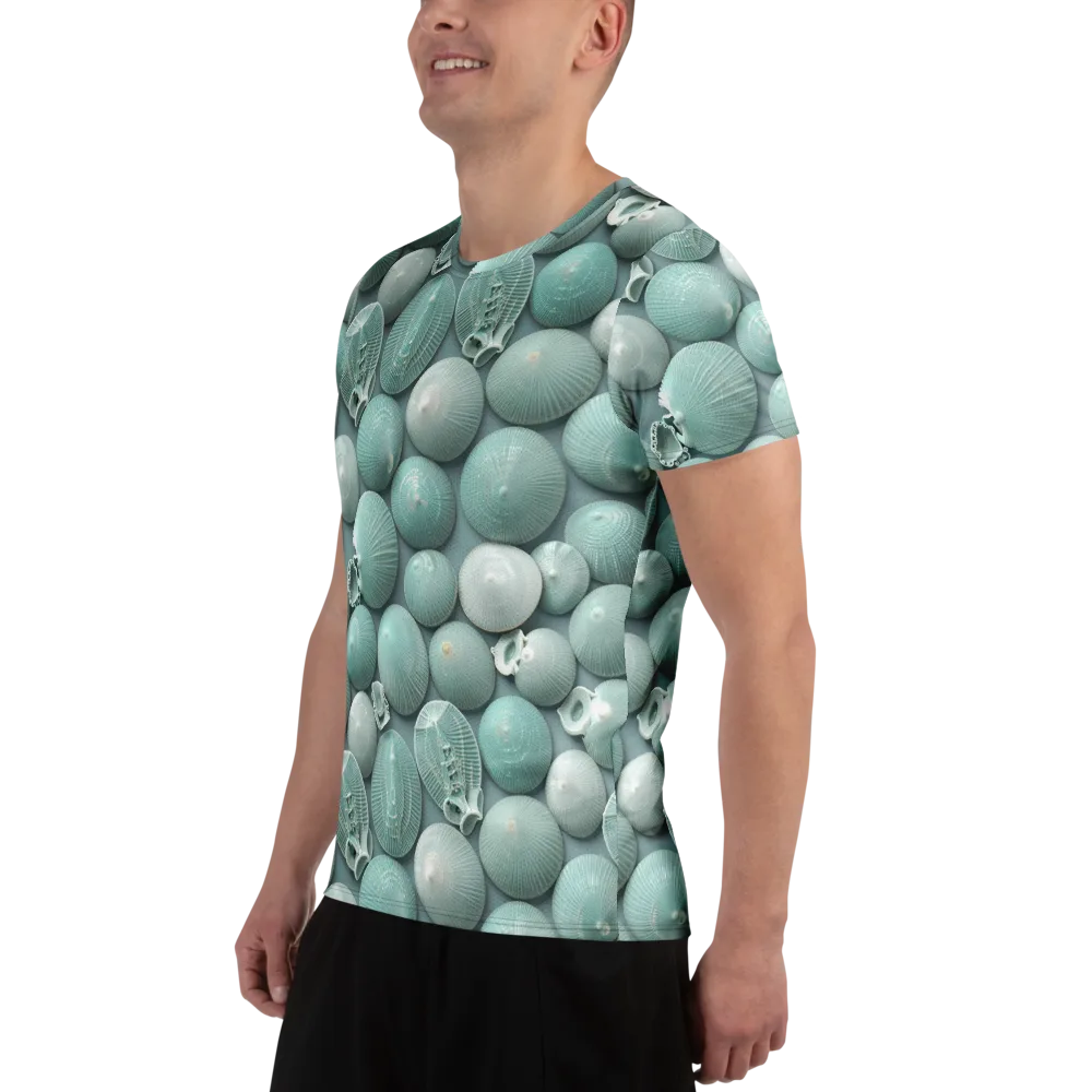 Minted Seashells on Men's Athletic T-Shirt — Left