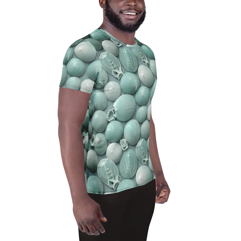 Minted Seashells on Men's Athletic T-Shirt — Right